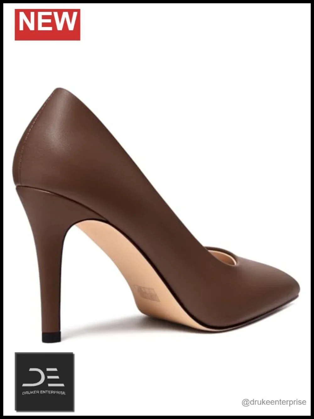 Faux Leather Pointed Toe High Heel Stiletto Pumps Slip-On 3.5 Inch